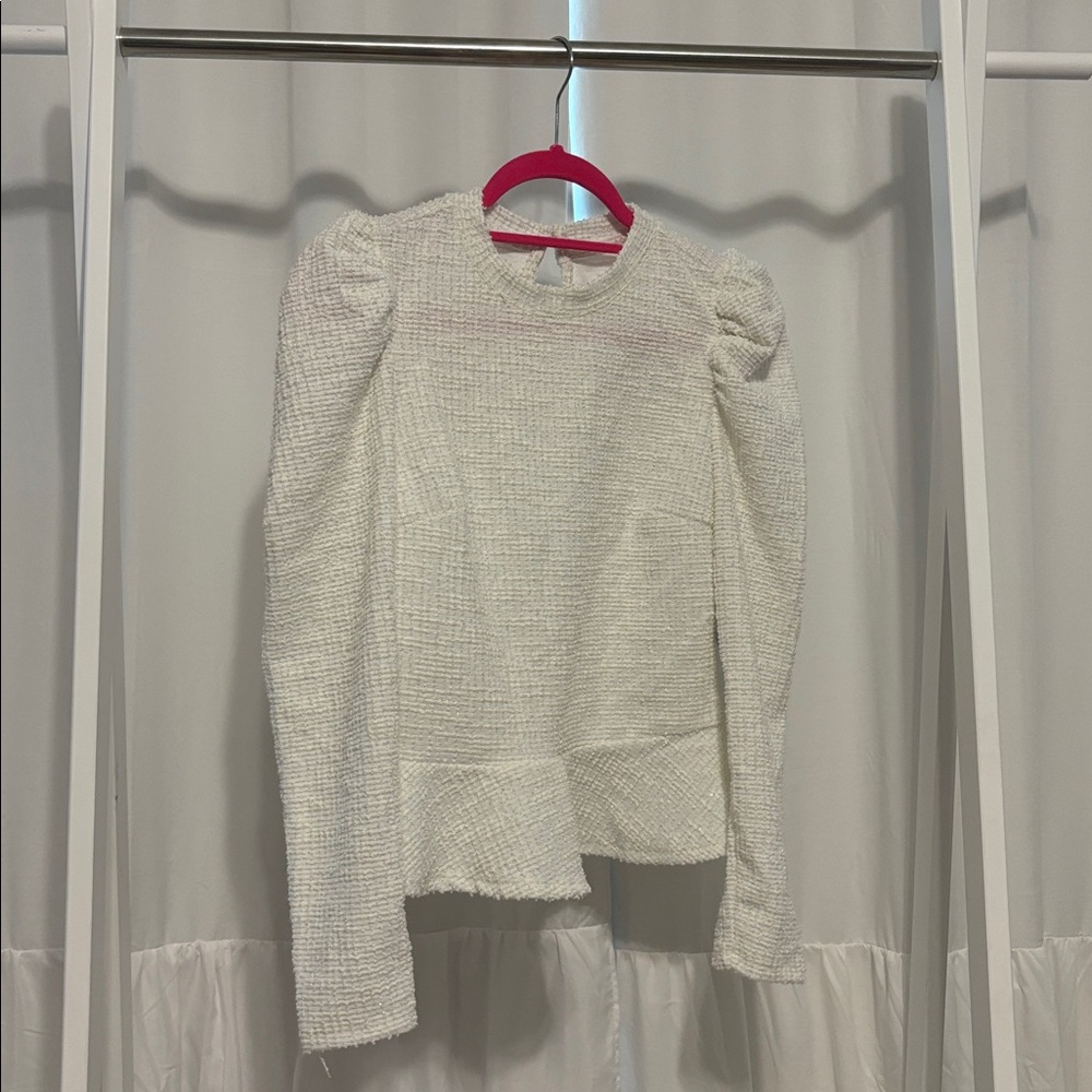 Nine West White Textured Top (b2)